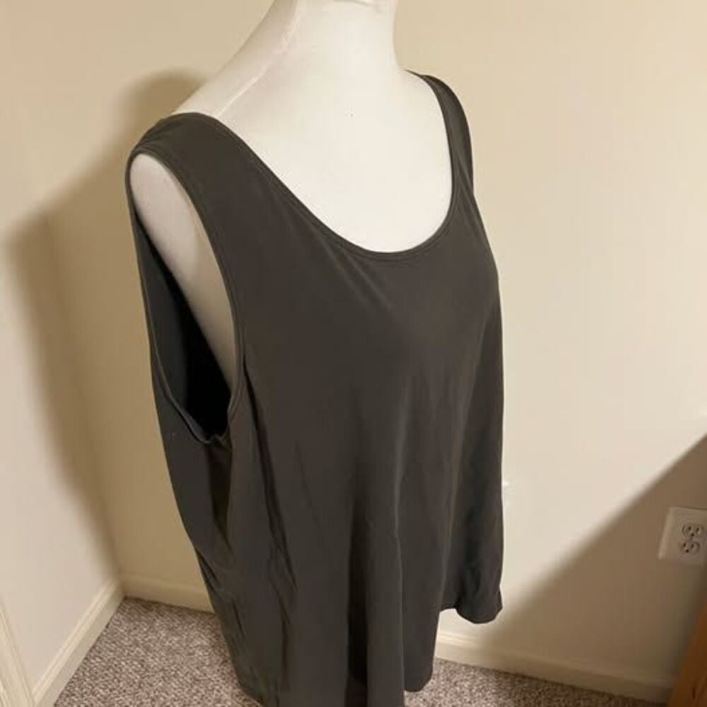 Eileen Fisher Woman 1X Tank Top Dark Olive Green